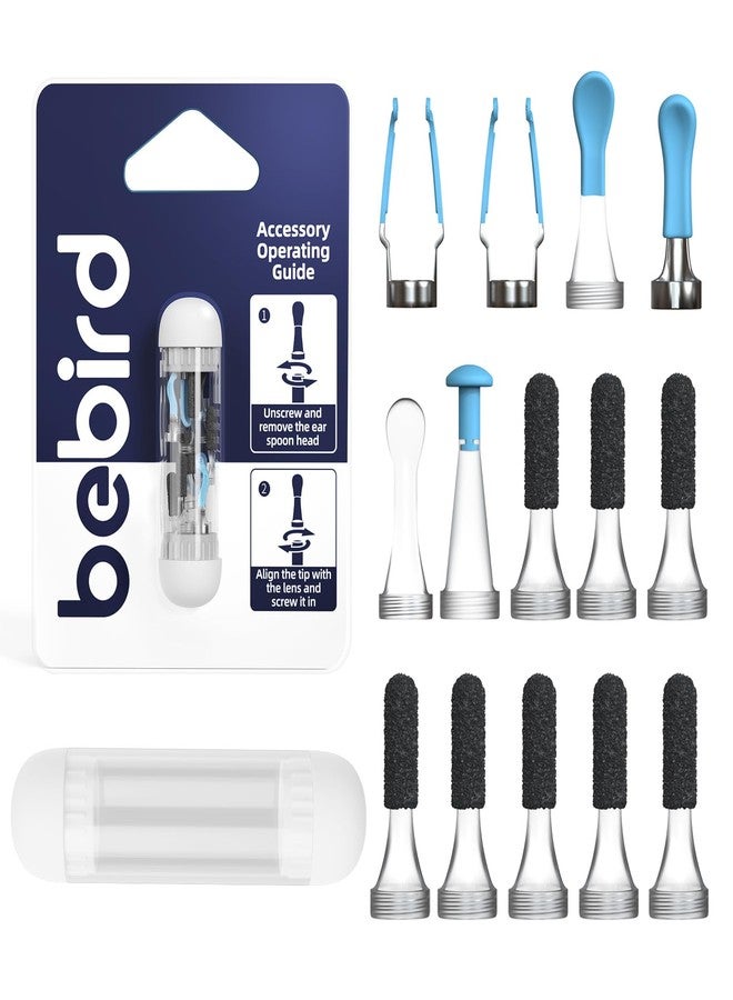 BEBIRD Official Original Accessory Only for Earsight Plus or R1 Ultra- 14 PCS Replacement Tip for Wet/Dry Wax Cleaning - Ear Spoons Accessories Set (New Spiral Structure!) - Image 1